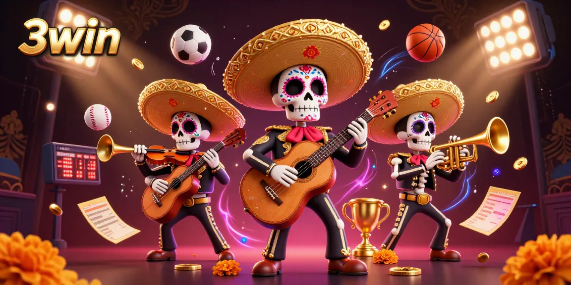 Experience thrilling bets with the vibrant 3win mariachi band in a lively casino scene.