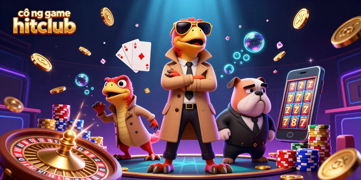 Engage in the vibrant world of cổng game hitclub with cartoon raptors at a VIP casino lounge.