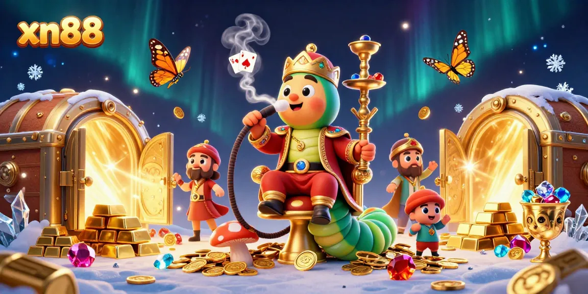 Experience the magical gameplay at xn88 with an enchanting casino scene filled with treasure and fun.