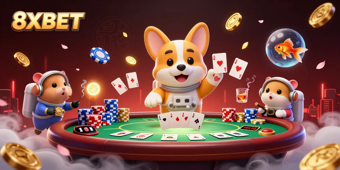 Experience the excitement of 8XBET through this ultimate casino-themed illustration.