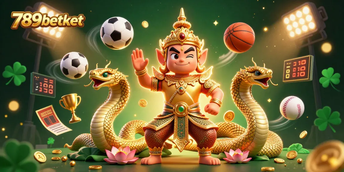 Engage with captivating gaming action at 789betket, featuring a vibrant 3D scene with sports elements.