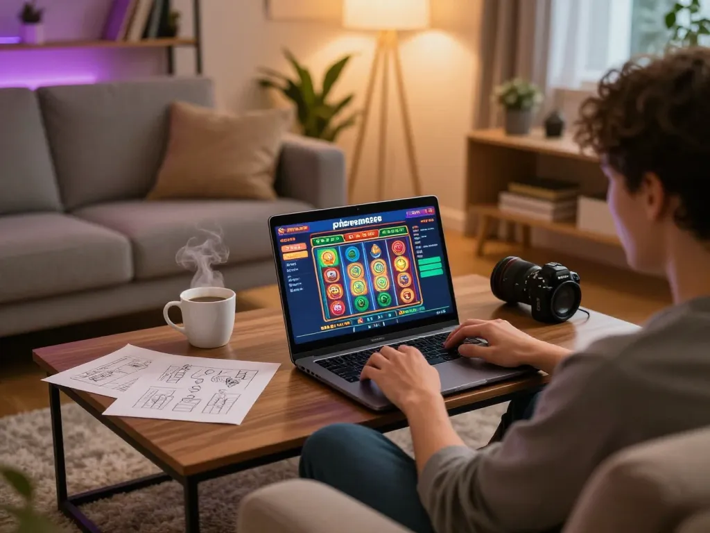 Enjoying phdream6268 slots during cozy home gaming session with coffee and strategy notes.