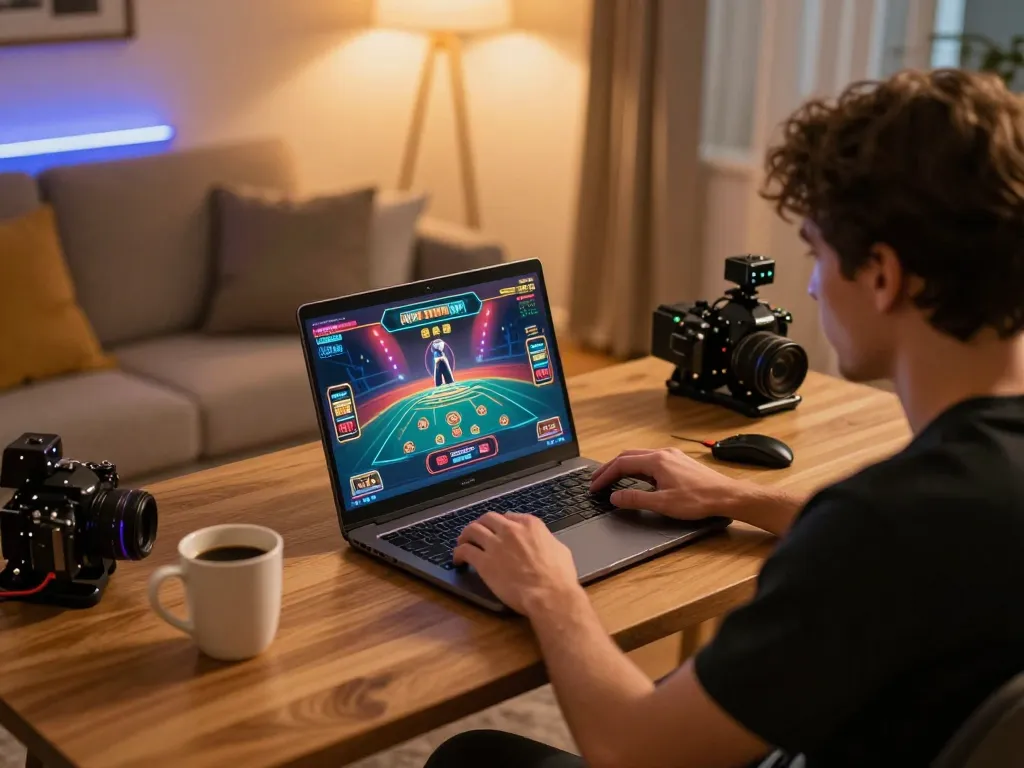 Player experiencing bl555 live casino game at home with relaxed ambiance
