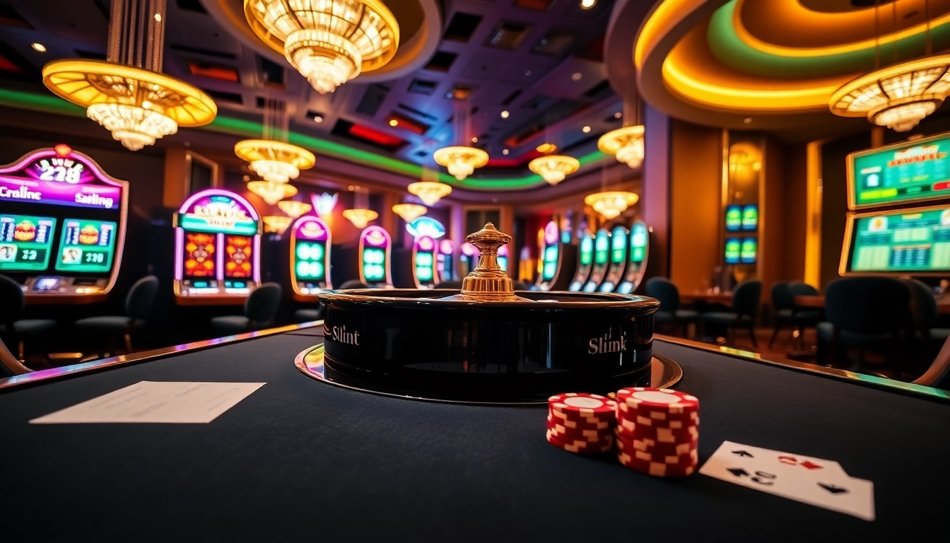 Experience the excitement of G28 LINK with a luxurious casino environment featuring online gambling elements.