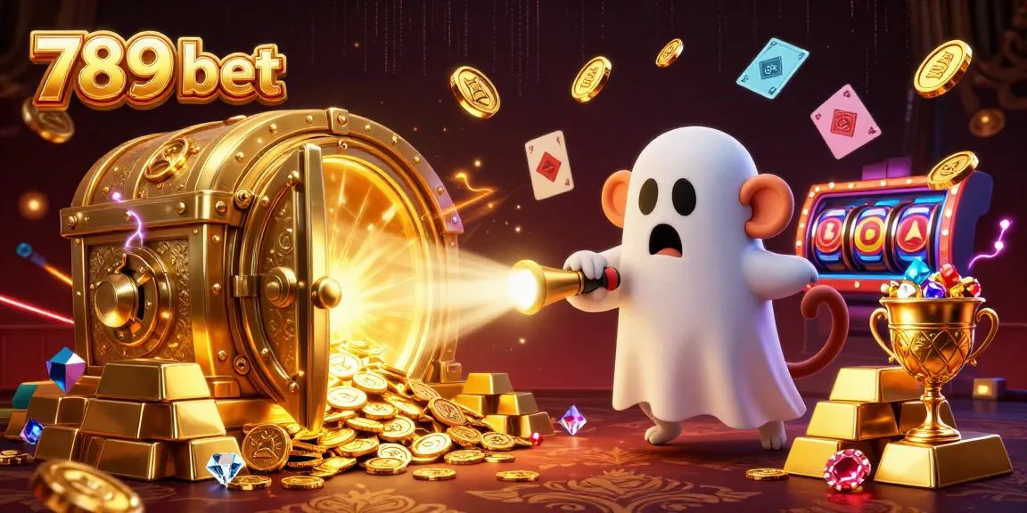 Spin golden slots and win big with 789 bet in this vibrant casino scene featuring playful characters.