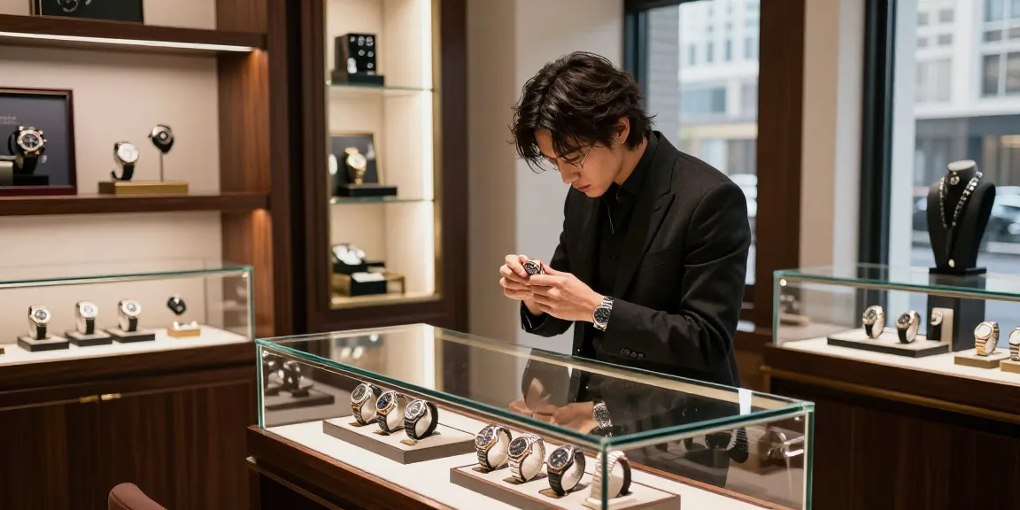 Explore high-end replica watches in luxury store setting, showcasing craftsmanship and style.