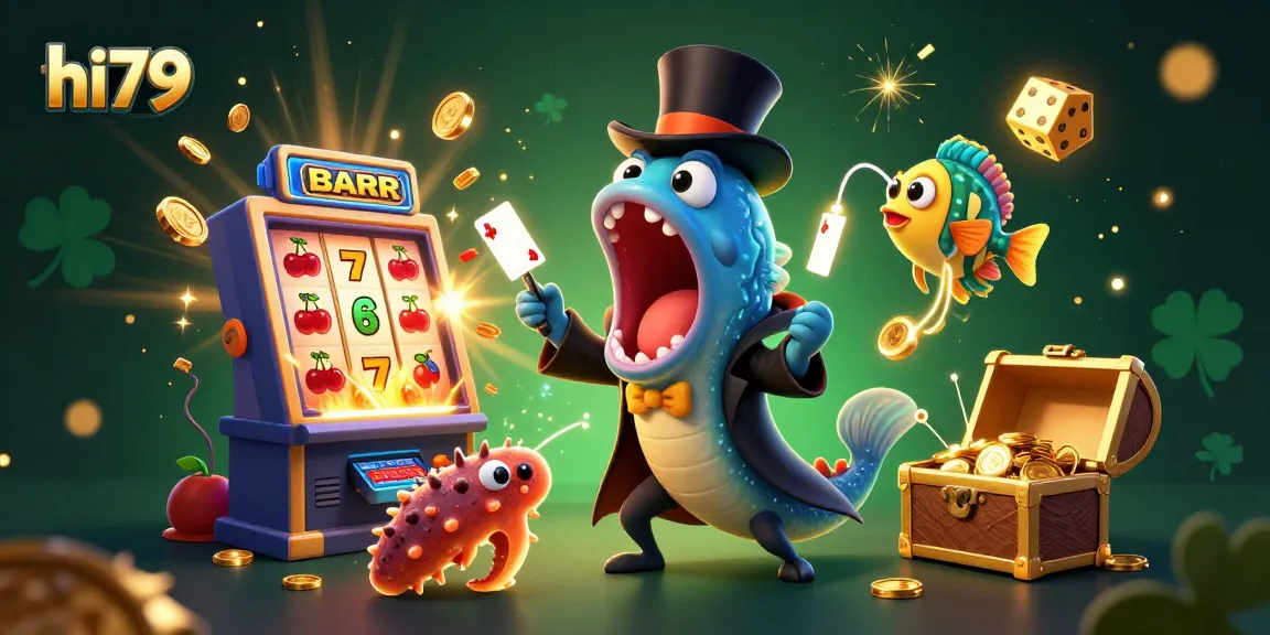 Win big at hi79 with a vibrant 3D depiction of bioluminescent creatures in a magical casino atmosphere.