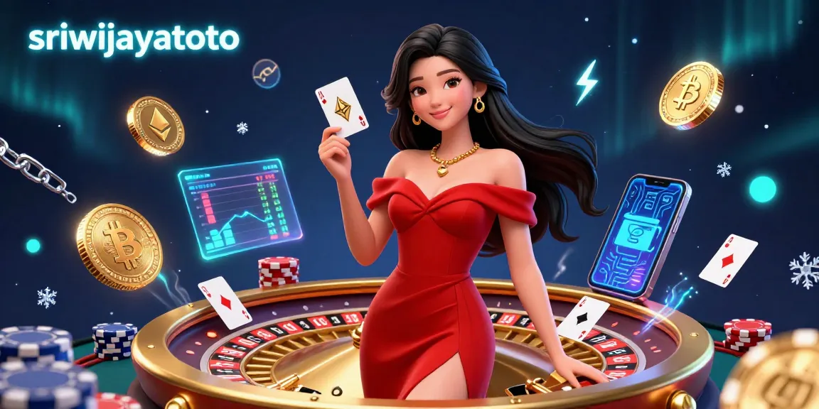 Experience the excitement at sriwijayatoto with a stunning young woman showcasing her winning card next to a roulette wheel.