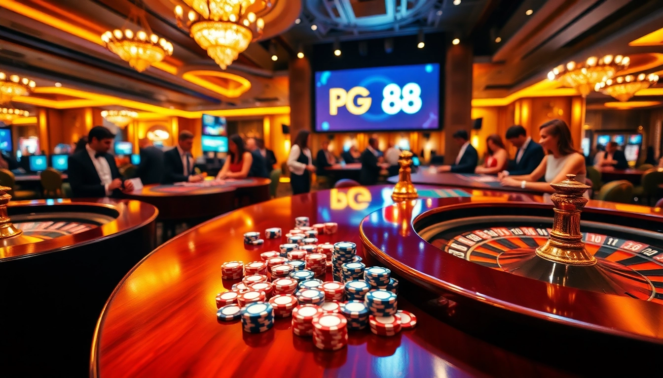 Experience the thrill of PG 88 with engaging roulette tables and eager players.