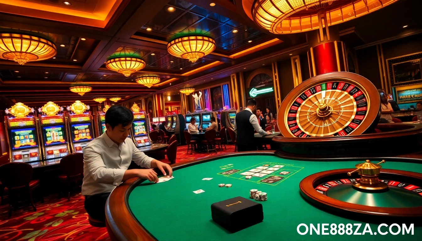 Experience high-stakes gaming action at ONE88ZA.COM with vibrant casino tables and exciting gameplay.