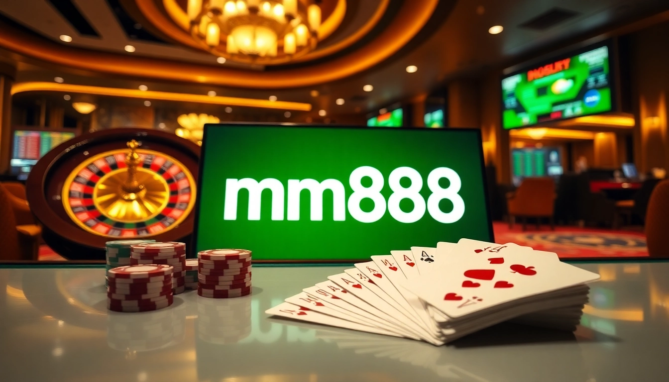 Play exciting casino games at mm888 with colorful chips and engaging roulette action!