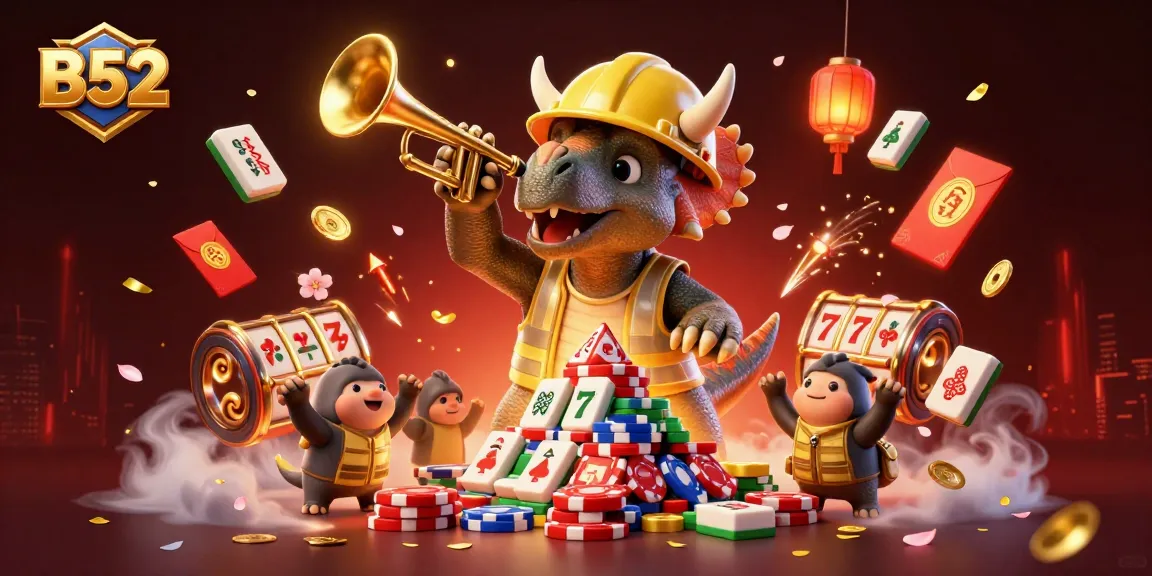 Engage with B52 casino gaming through a vibrant scene of celebration and strategy.