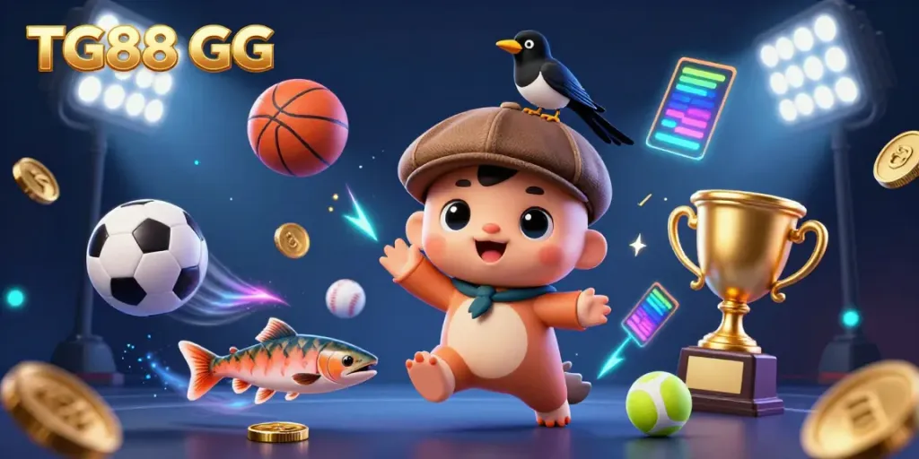 Experience thrilling sports betting with TG88 GG featuring charming characters and dynamic betting elements.