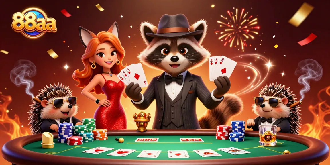 Experience the excitement of 88aa with dynamic casino elements and charming characters.