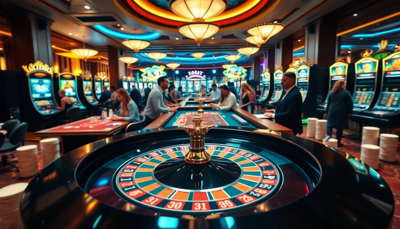 Players enjoying a thrilling moment at the 28bet roulette table in a luxurious casino.