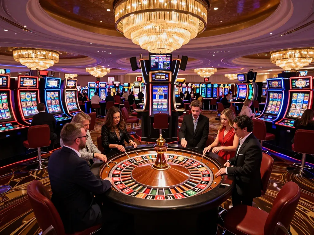 Players engaged in exciting roulette action at 98win com, showcasing a vibrant casino atmosphere.