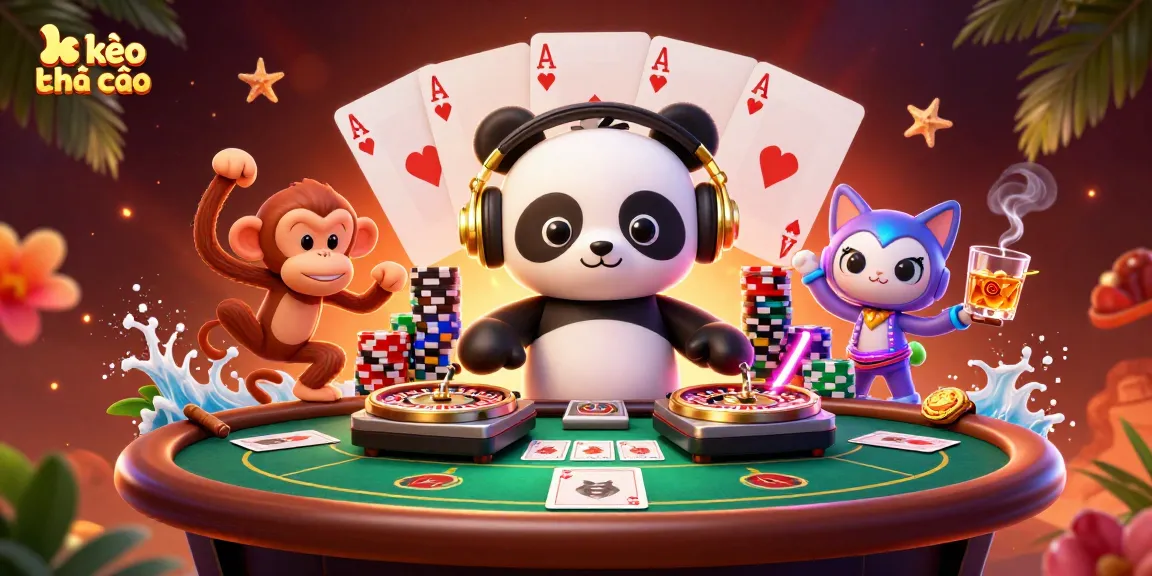 Experience kèo nhà cái excitement through this vibrant 3D casino scene with engaging characters.