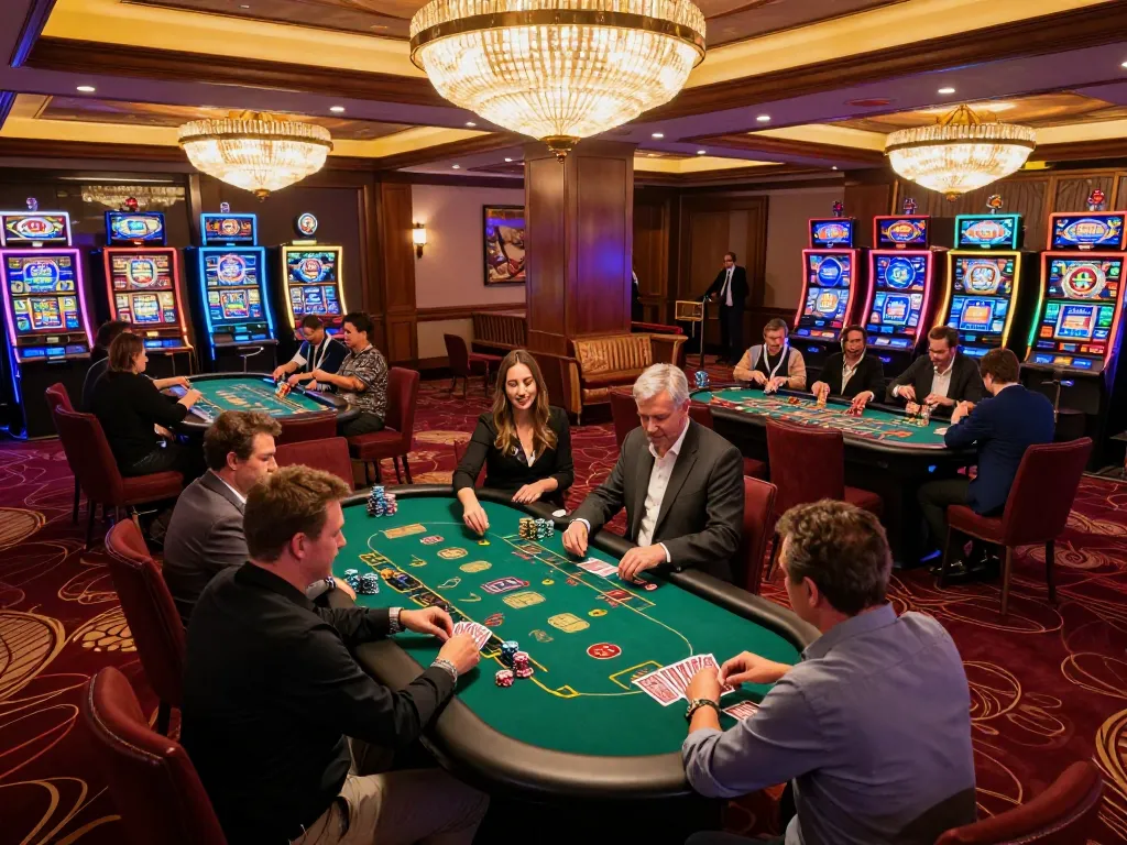 Exciting gameplay at the 88 Club gaming area in a vibrant casino atmosphere, players engaged in card games.
