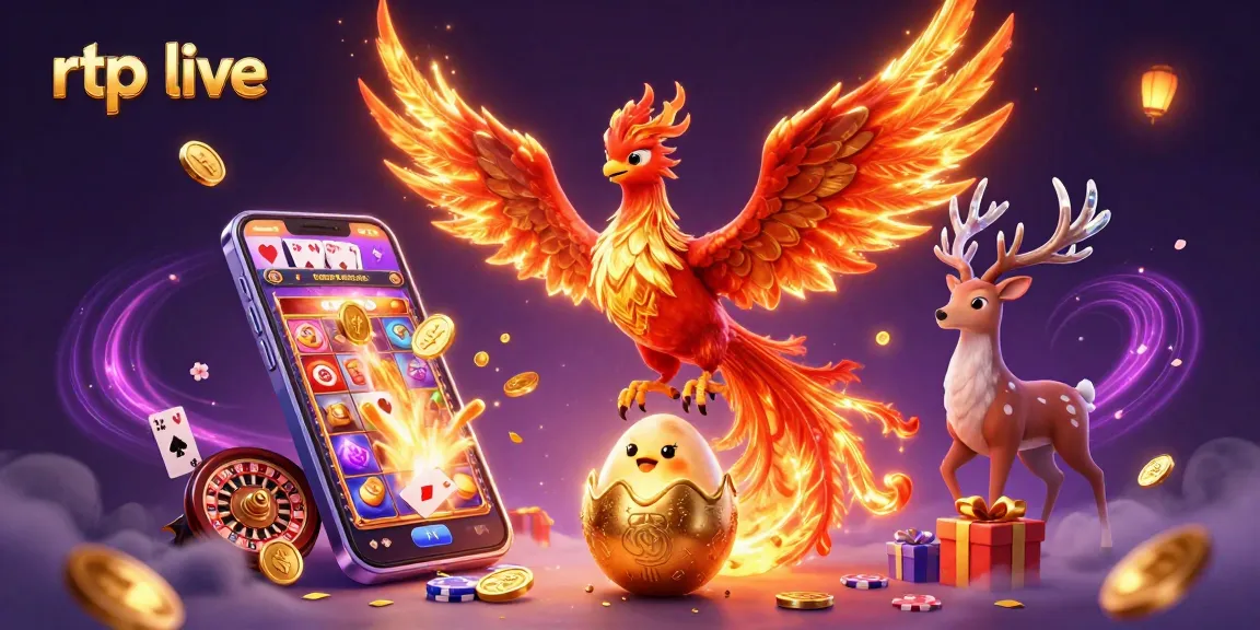 Experience rtp live with an ultra-detailed illustration of gaming magic, featuring phoenixes and casino excitement.