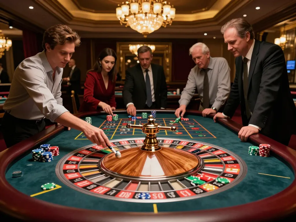 Experience thrilling gameplay at mb88 with an elegant roulette table and vibrant chips.