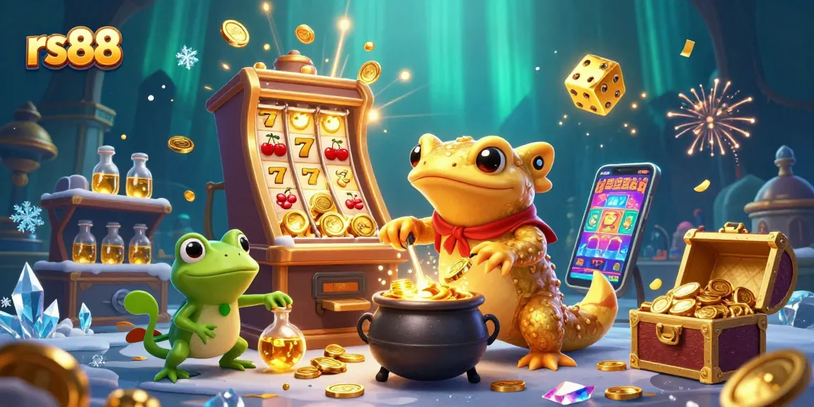Experience the enchantment of rs88 with a golden salamander alchemist and dynamic casino elements.
