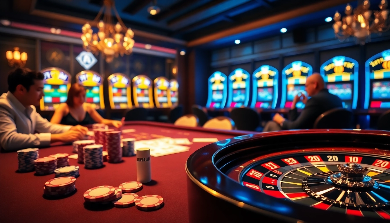 Engage in thrilling casino action with GA888V.NET at a luxurious poker table.