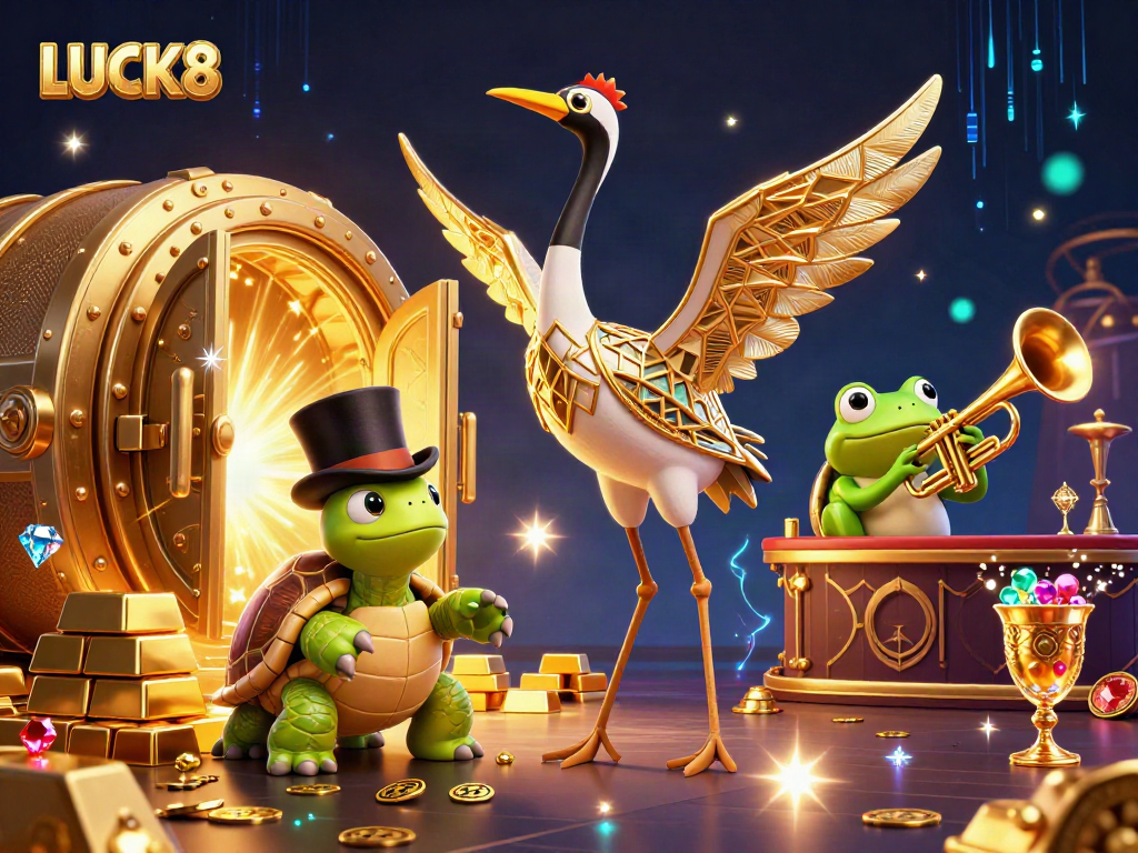 LUCK8 mang đến không khí phấn khởi với đồ họa đầy màu sắc và chi tiết từ các nhân vật hoạt hình trong casino.