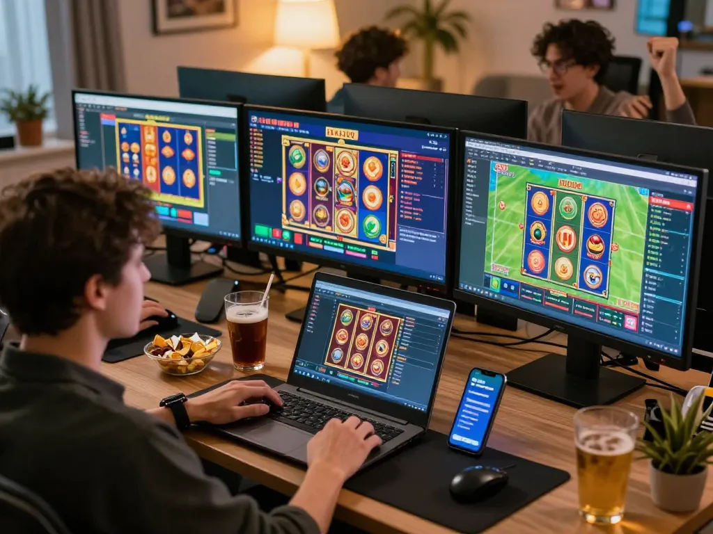 Players enjoying the exciting online gambling experience at xx88 with dynamic game interfaces and vibrant atmosphere