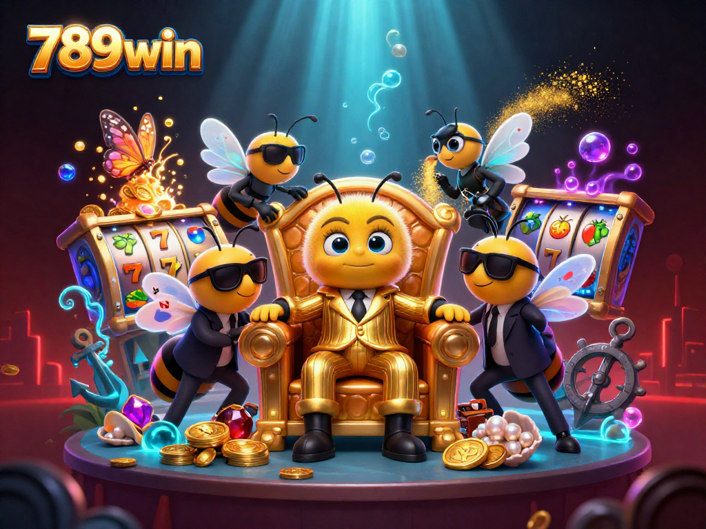 Experience thrilling gaming with 789win, showcasing a vibrant casino scene filled with dynamic slot action.