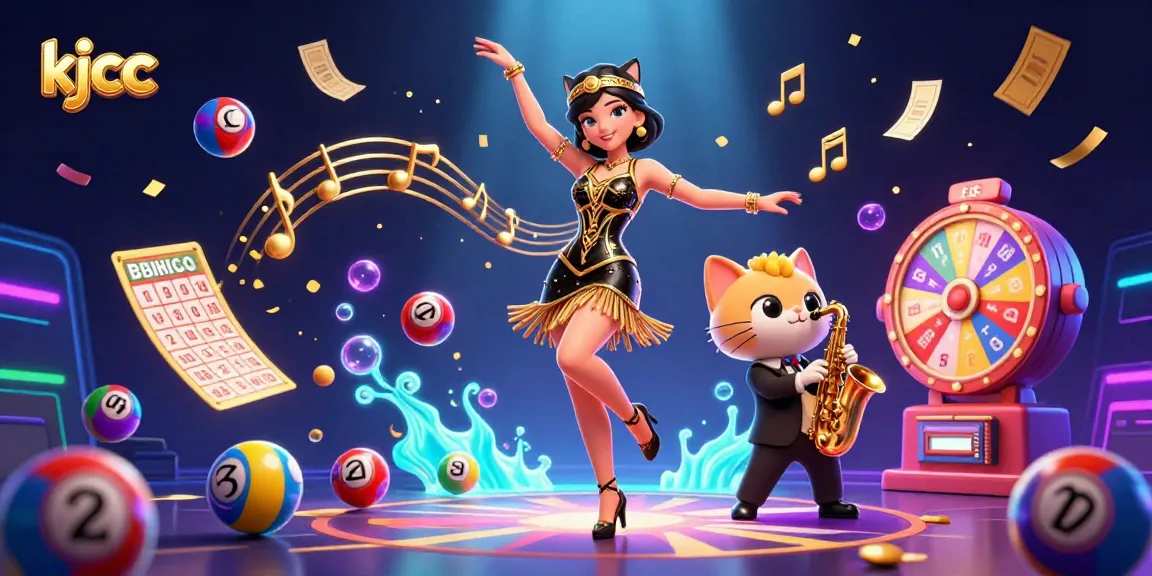 KJCC promotes excitement with a vibrant 3D casino scene featuring animated characters and gambling elements