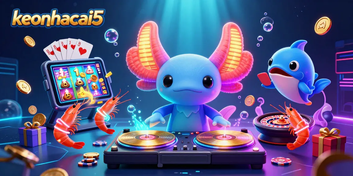 Engage with keonhacai5 through a vibrant, immersive 3D casino experience featuring colorful gaming elements.