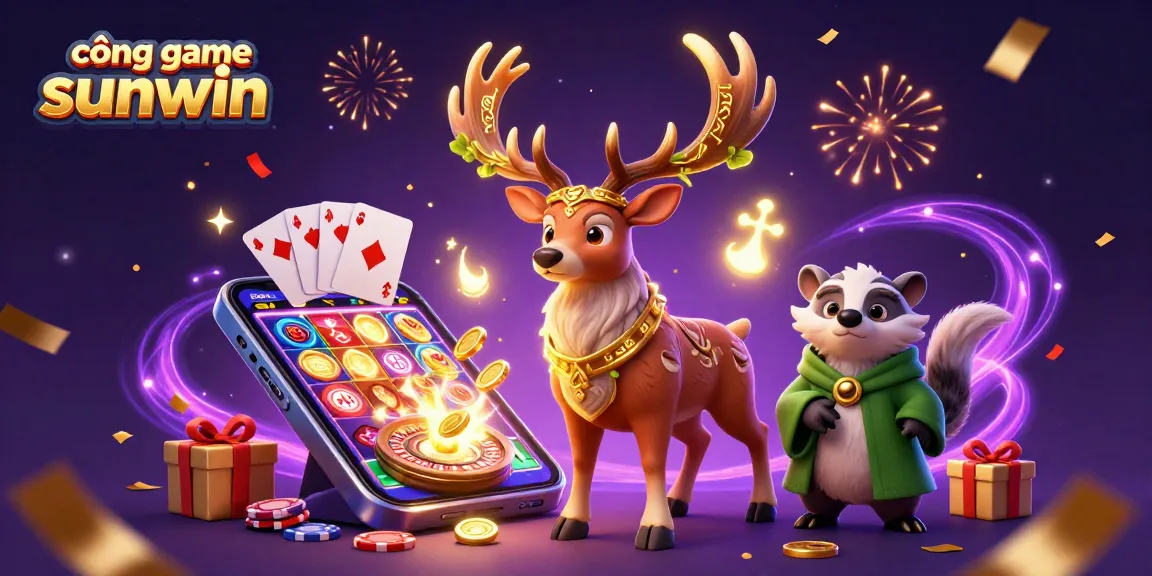 Experience the thrill of cổng game sunwin through a vibrant 3D casino scene filled with excitement and winnings.
