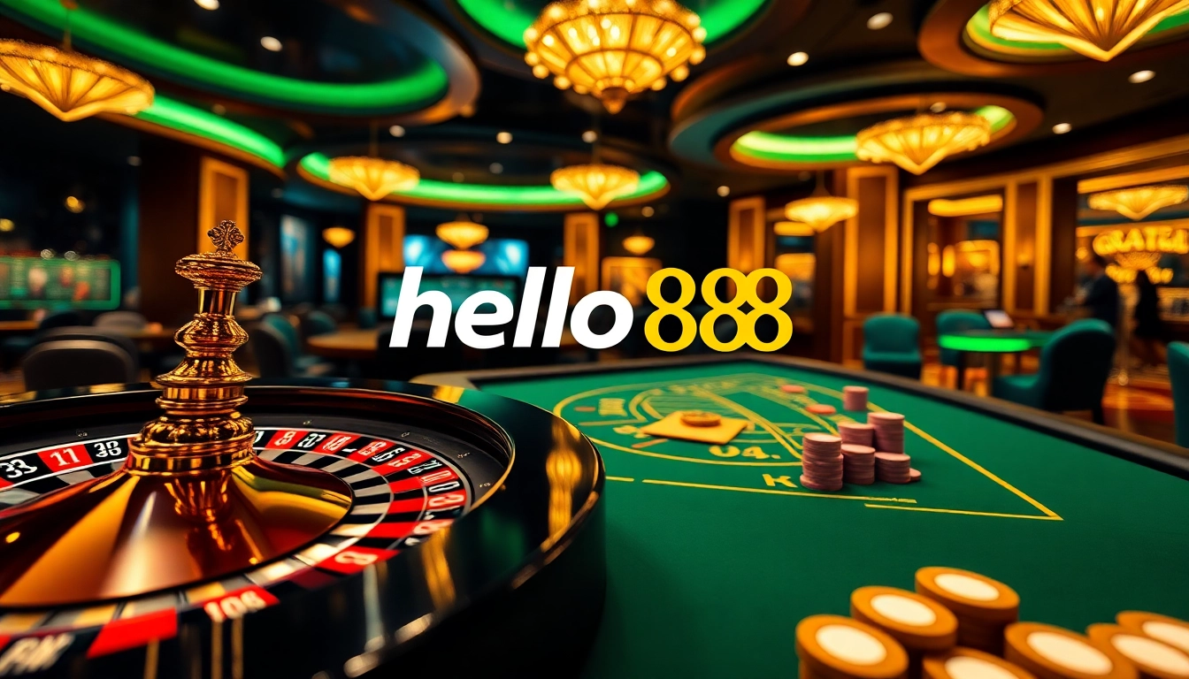 Experience thrilling online gambling at hello88 with exciting table games and poker chips.
