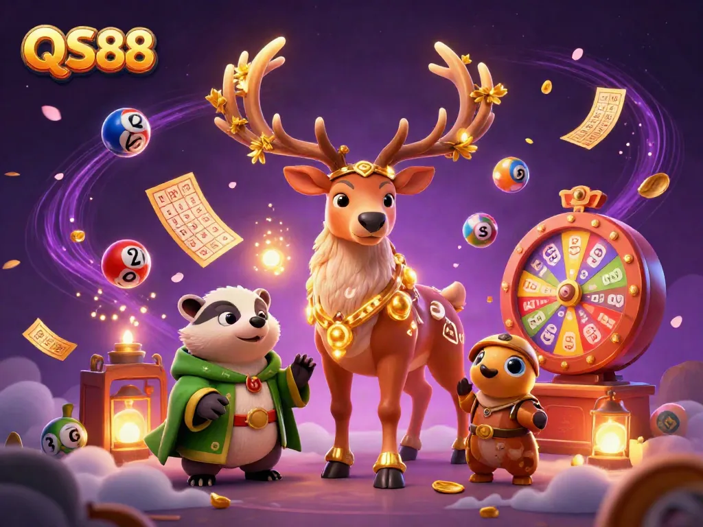 Experience the exciting world of QS88 with vibrant lottery elements and dynamic gaming action.