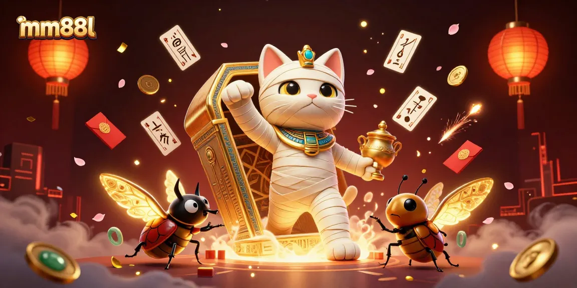 Experience thrilling adventures with mm88l in a vibrant pyramid casino showcasing whimsical characters and dynamic gaming elements.