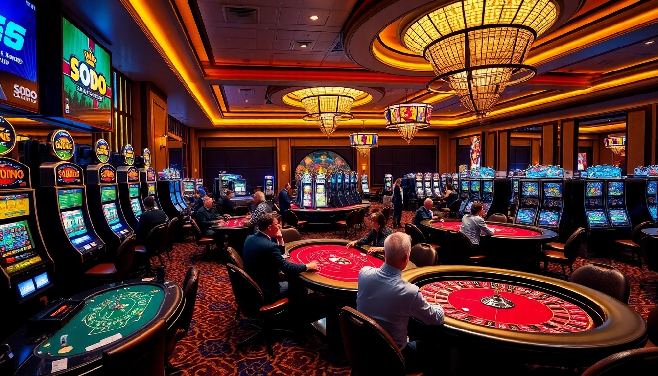 Experience excitement at SODO CASINO 66 with thrilling gaming tables and vibrant slot machines.