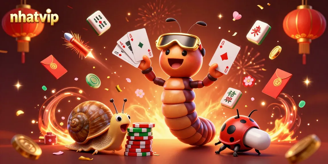 Experience excitement at nhatvip with a lively casino scene showcasing vibrant characters and gaming elements.
