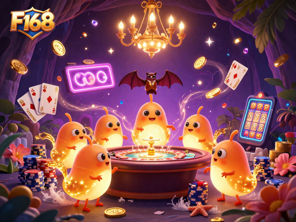 Experience exciting gameplay at F168 with vibrant casino elements and delightful characters.
