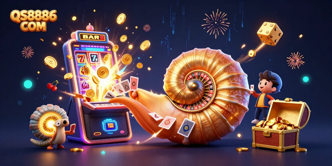 Experience winning thrills with QS8886 COM in this vibrant casino scene filled with games and excitement.