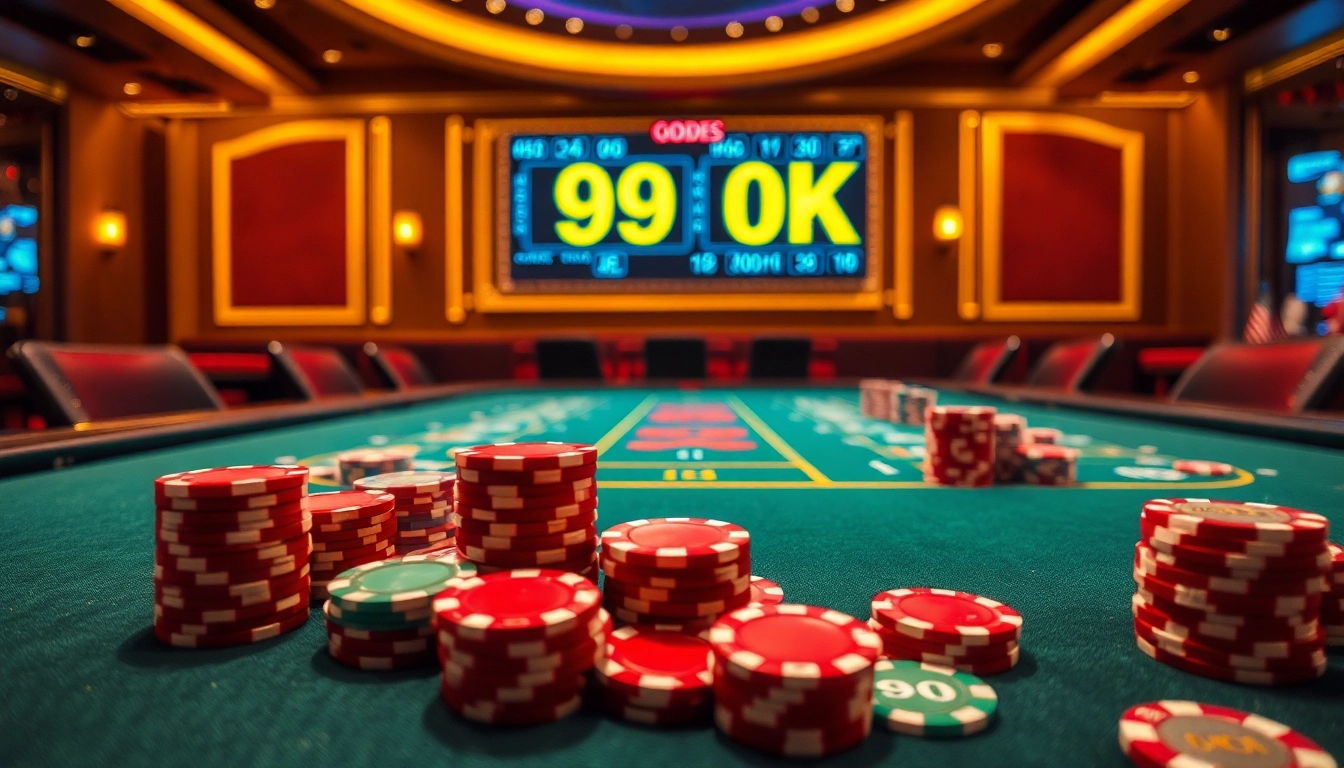 Engage in thrilling poker action at 99 ok's vibrant casino environment.