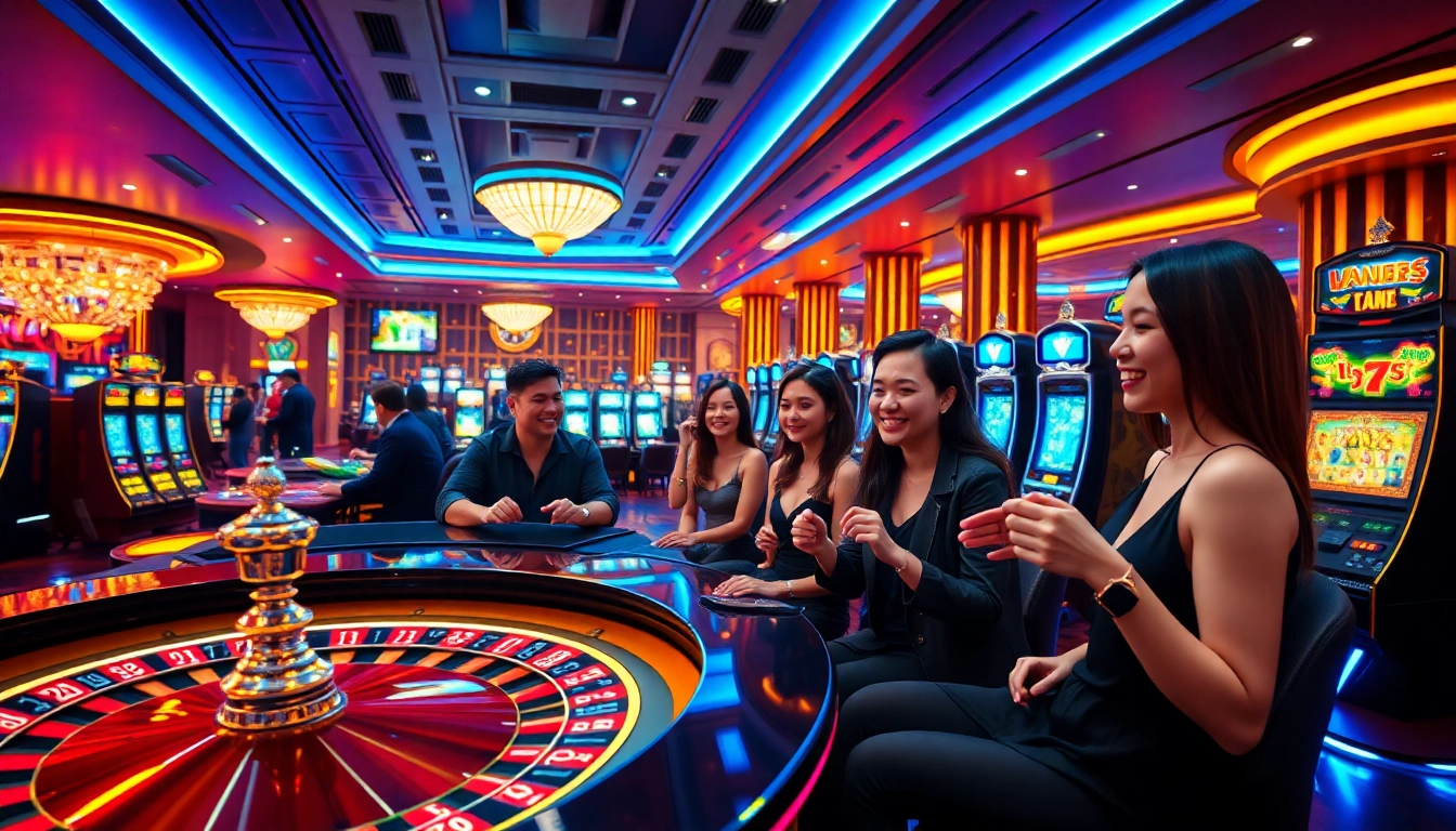 Immersive online gambling atmosphere at good88.hu.net featuring players enjoying casino games