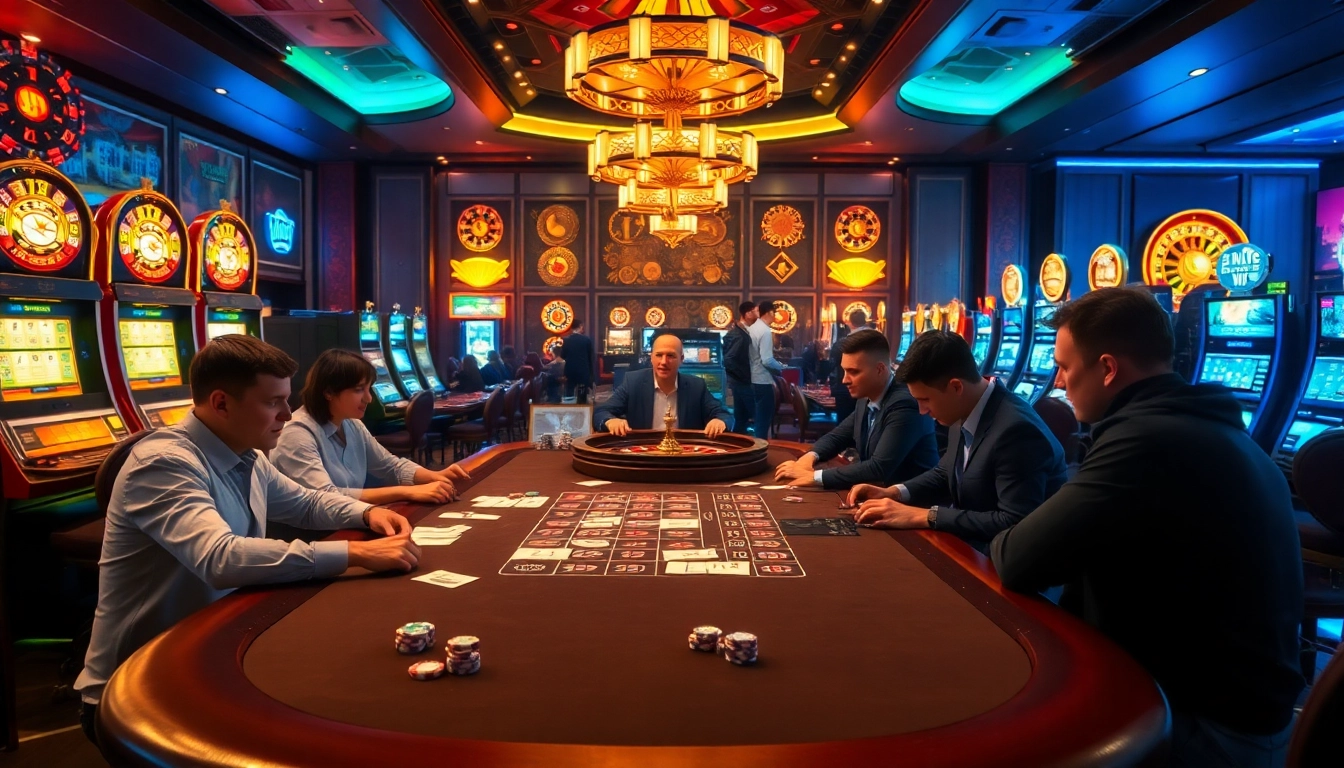 Experience intense gameplay at sv 388 with luxurious poker tables and vibrant slot machines.