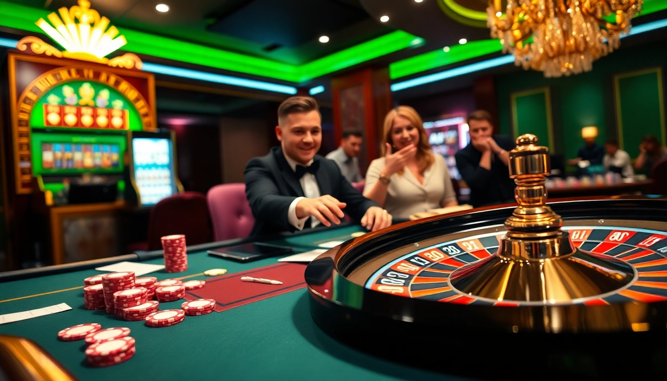 Experience the excitement of gambling on rikvip.gb.net with vibrant poker chips and a roulette table.